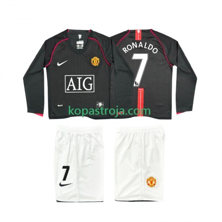 Billiga Fotbollströjor Manchester United Ronaldo 7 2007 2008 Retro Barn Borta tröja Långärmad